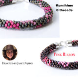 Kumihimo patterns tutorial Pink Ribbon