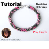 Kumihimo patterns tutorial Pink Ribbon