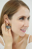 Gold Abalone Hoop Earrings, Abalone Jewelry, Gold Hoop Earrings, Statement Earrings, Abalone Hoop Earrings, Gift for Her, Boho Chic Earrings