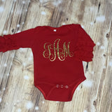 Black Custom Icing Ruffle Sleeve Onesie Personalized Shirt Girl Baby Shower Gift Toddler Shirt Birth Announcement