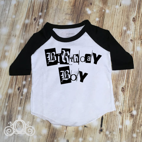 BirthdayBoy Grunge Custom Ruffle Raglan Personalized Shirt Girl Baby Toddler Shirt