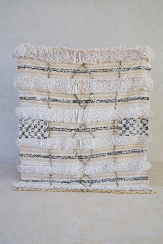 HANDIRA. Vintage Moroccan Rug. Wool Wedding Quilt Blanket. Tribal Sequins + Modern Design.