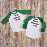 Coordinating Solid Raglans Personalized Shirt Girl Baby Shower Gift Toddler Shirt