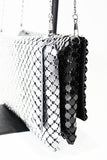 Free Shipping Silver Metal Mesh Clutch Evening Purse Grey Purse Evening Clutch Evening Handbag Party Shoulder Purse Gift for Her Borsetta