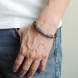 Men's Women Golden Obsidian Bracelet 925 Sterling Silver Lotus Charm DiyNotion Handmade BR1034