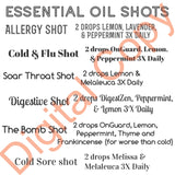 Essential Oils Gifts Glassware - Old-Fashioned - Recipes Allergy Cold Flu Sore Throat Digestive Cold Sore