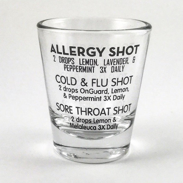 Essential Oils Shot Glass – Recipes Allergy Cold Flu Sore Throat Digestive Cold Sore - by Hidden Essentials
