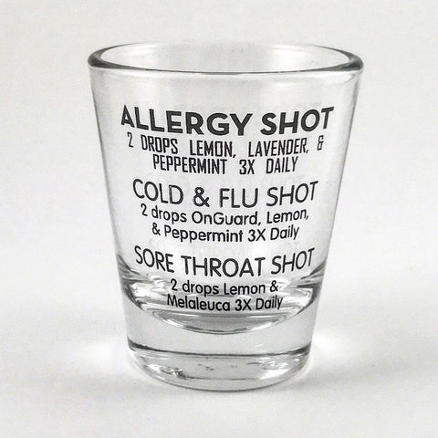Essential Oils Shot Glass – Recipes Allergy Cold Flu Sore Throat Digestive Cold Sore - by Hidden Essentials