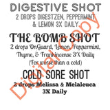 Essential Oils Shot Glass – Recipes Allergy Cold Flu Sore Throat Digestive Cold Sore - by Hidden Essentials