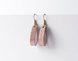 Leather Earrings/Mini Thin Slit/Rosegold