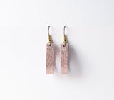 Leather Earrings/Mini Thin Slit/Rosegold