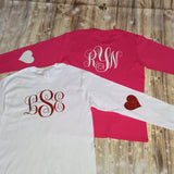 Valentine Monogram w Heart Sleeves