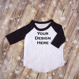 Black Custom Unisex Raglan Personalized Shirt Girl Boy Baby Shower Gift Toddler Shirt