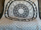 Indian Black&White Mandala flat sheet/Dining Table Cover/Throw/Mandala Tapestry/Wall Hanging/Wall Tapestries/Perfect Christmas Present