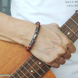 Men's Women Red Jasper Stone 925 Sterling Silver Bracelet Lotus Charm Spacers DiyNotion Handmade BR1077