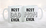 Best Dad Mug, Best Mom Mug Set, Mothers Day Gift, Fathers Day Gift, Mom Coffee Mug, Best Dad Ever, Gift for Mom, New Mom, Gift For Dad, #102