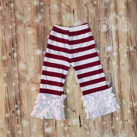 Maroon/White Stripe Pants