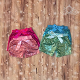 Turquoise/Aqua Blue Girls Sequin Short