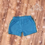 Turquoise/Aqua Blue Girls Sequin Short