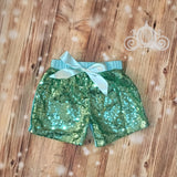 Mermaid Green Sequin Short Pant