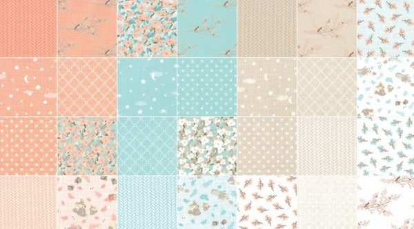 Lullaby Charm Pack by Kate & Birdie Paper Co. for Moda Fabrics - 42, 5 inch Precut Fabric Squares