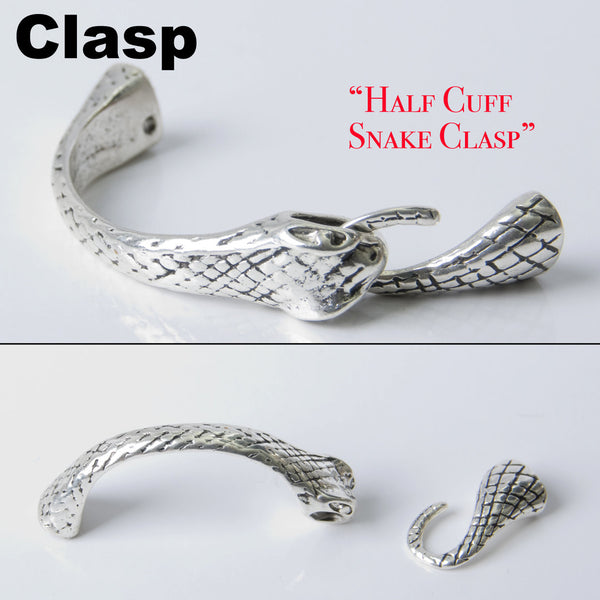 Half Cuff Snake Clasp Glue in, ideal for Kumihimo or leather!