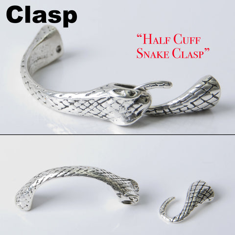 Half Cuff Snake Clasp Glue in, ideal for Kumihimo or leather!