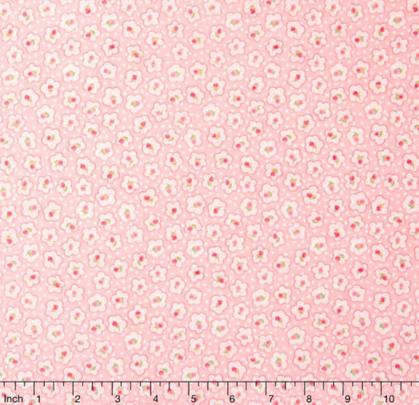 Sweet Baby Rose - Rose Bud Pink Yardage by Dover Hill for Benartex - Sold by 1/2 Yard and 1 Yard