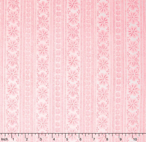 Sweet Baby Rose - Soft Stripe Light Pink Yardage by Dover Hill for Benartex