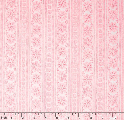 Sweet Baby Rose - Soft Stripe Light Pink Yardage by Dover Hill for Benartex
