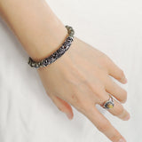 Men's Women Natural Faceted Gold Pyrite Bracelet 925 Sterling Silver Lucky Charm DiyNotion Handmade BR1083