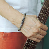 Men's Women Natural Faceted Gold Pyrite Bracelet 925 Sterling Silver Lucky Charm DiyNotion Handmade BR1083