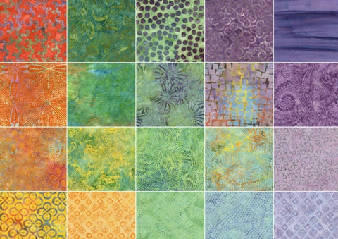 Tonga Treats Batiks - Tahiti Charm Pack by Timeless Treasures - 40, 5 inch Precut Fabric Squares