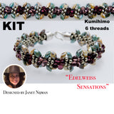 Kumihimo kit incl pattern tutorial 6 threads  Edelweiss Sensations bracelet Kumihimo Style