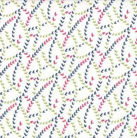 SALE Color Me Happy - White Pink Yardage by V & Co. for Moda Fabrics - Sold by 1/2 Yard and 1 Yard