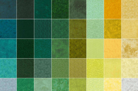 SUPER DEAL Jinny Beyer Palette - Grassland Patty Cake/Layer Cake by Jinny Beyer for RJR Fabrics - 42, 10 inch Precut Fabric Squares