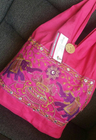 Pink Purse, Hand Embroidery Bag, Boho Shoulder Bag, Ethnic Bags, Short Handle Bags, Shoulder bag, Boho Bag, christmas gift, Hippie Bag