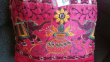 Pretty Pink Boho Shoulder Bag, Embroidery purse, Elephant Purse, Shoulder bag, Linen Hand Bag, Hippie Bags, Tote bags, xmas gift for her