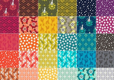 SALE Rhoda Ruth Ten Squares/Layer Cake by Elizabeth Hartman for Robert Kaufman - 42, 10 inch Precut Fabric Squares