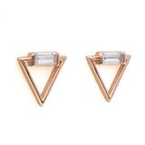 Rose Gold Minimalist Earring, CZ Minimalist Earrings, Rose Gold Jewelry, Minimalist Earrings, Geometric Earrings