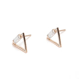 Rose Gold Minimalist Earring, CZ Minimalist Earrings, Rose Gold Jewelry, Minimalist Earrings, Geometric Earrings