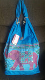 Boho Elephant Blue Purse Hand Embroidered Bags Ethnic Hand Bag Ethnic Shoulder bag Short Handle Bags Ethnic Bags Boho Shoulder Bags