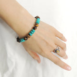 Men's Women Tiger Eye Turquoise Sterling Silver Bracelet 925 Clasp DiyNotion Handmade BR113