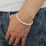 Men's Women Strong Flash Moonstone Bracelet with 925 Sterling Silver Clasp DiyNotion Handmade BR1040
