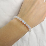 Men's Women Strong Flash Moonstone Bracelet with 925 Sterling Silver Clasp DiyNotion Handmade BR1040