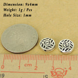 2 Pcs Sterling Silver Tai Chi Round Beads Vintage DIY Jewelry Making WSP508X2 Wholesale: See Discount Coupons in Item Details
