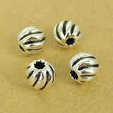 4 Pcs Sterling Silver Round Beads Vintage DIY Jewelry Making WSP511X4 Wholesale: See Discount Coupons in Item Details