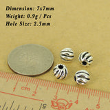 4 Pcs Sterling Silver Round Beads Vintage DIY Jewelry Making WSP511X4 Wholesale: See Discount Coupons in Item Details