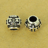 2 Pcs Sterling Silver Barrel Beads Vintage DIY Jewelry Making WSP515X2 Wholesale: See Discount Coupons in Item Details