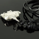 Men's Women Adjustable Necklace 925 Sterling Silver Protection Elephant Pendant with Wax Rope DiyNotion NK182